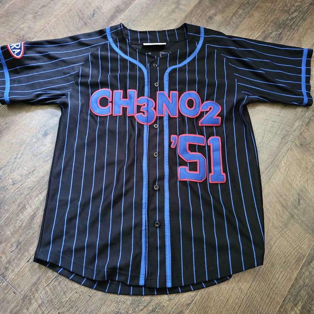 NHRA CH3NO2 Hot Rod 51 Racing Baseball Jersey Shirt Men’s Medium Black Blue
